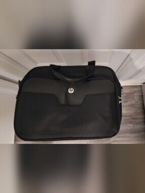 HP Black Laptop Briefcase with Silver Logo Accent